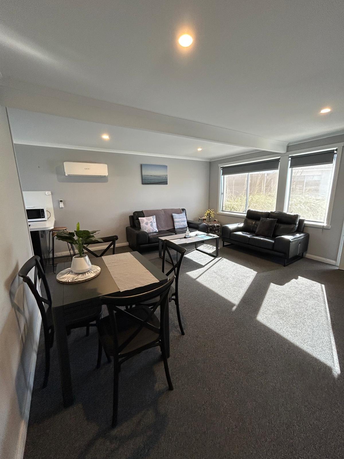 Living area of Apartment Three at Old Pier Apartments