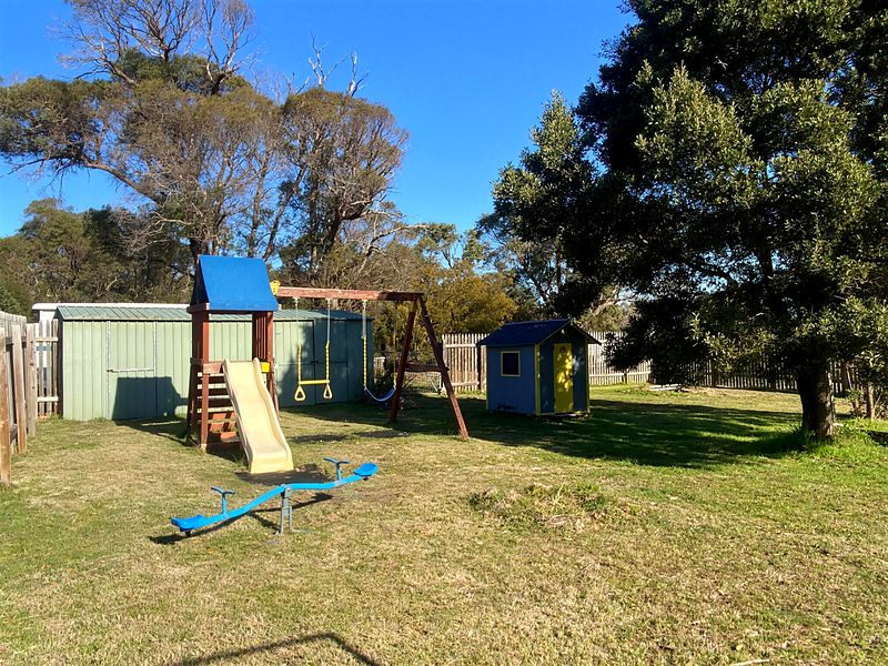 Backyard playset on the lawn
